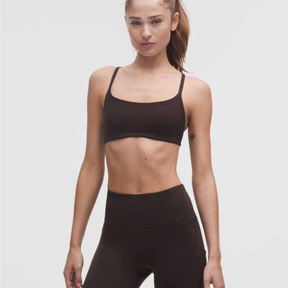 Lululemon Wunder Train Strappy Racer Bra, light-support sports bra in Sequoia